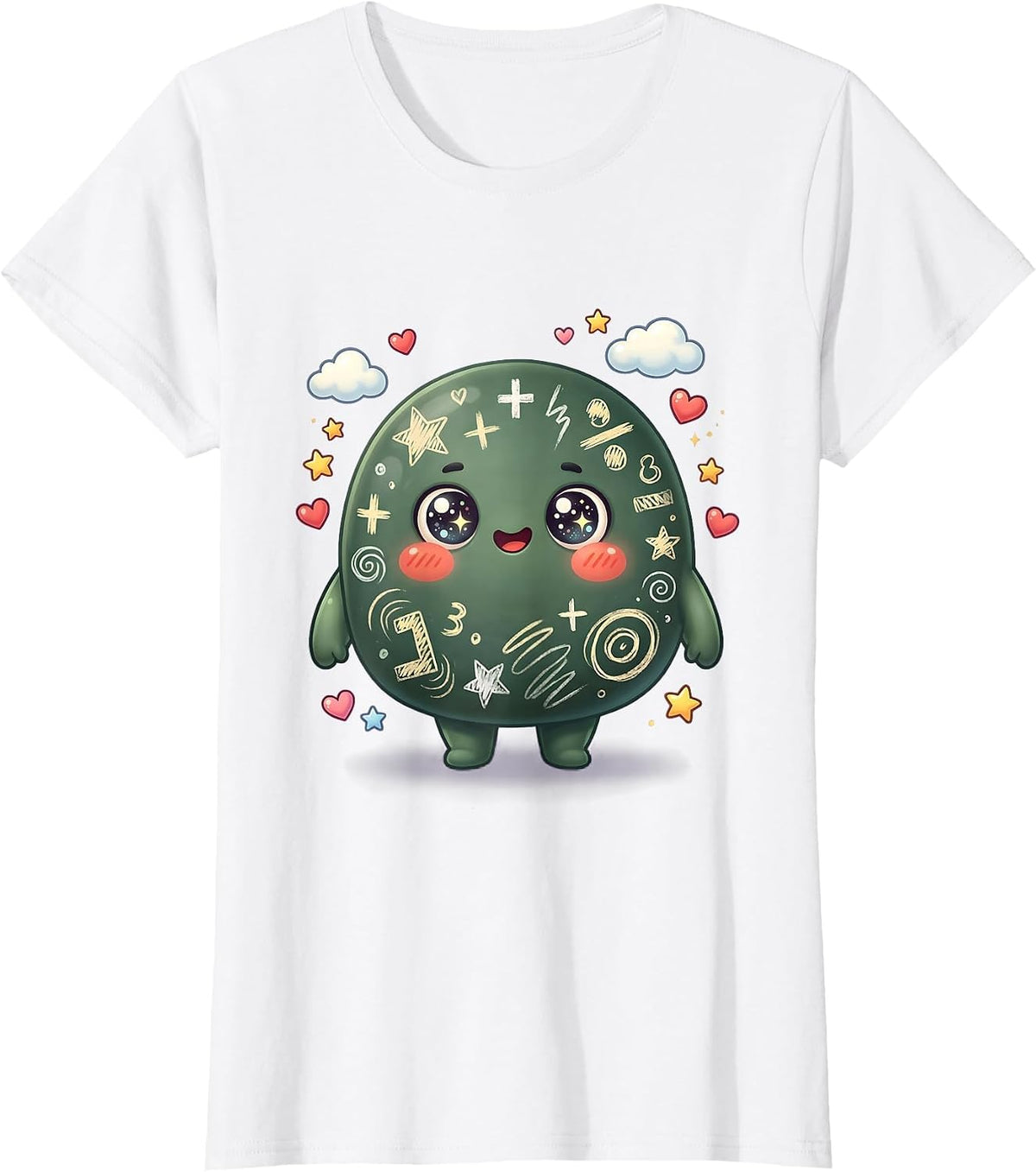 Math Teacher Chalkboard Equations Graphic T-Shirt - White