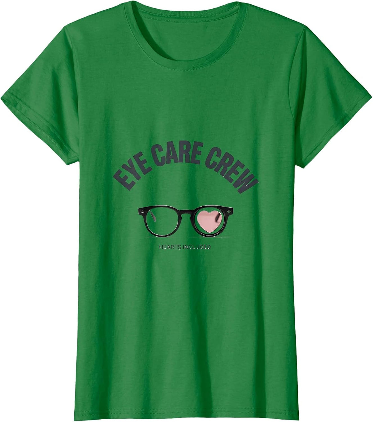 Eye Care Crew Hearts Included Funny Optometrist Valentine T-Shirt - Kelly Green