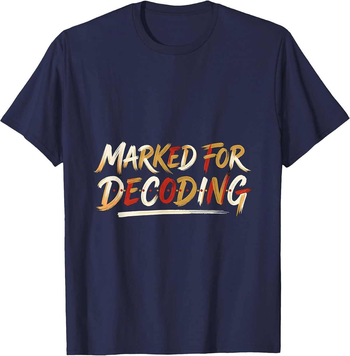 Marked For Decoding Literacy Teacher Reading Squad Humor T-Shirt - Navy Blue