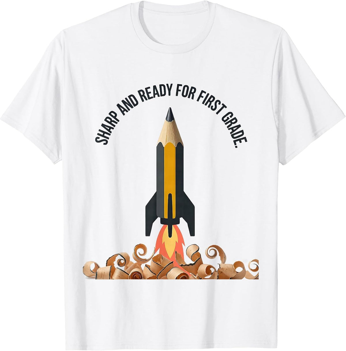 Men's Sharp And Ready For First Grade Cute Back To School Pencil T-Shirt - White