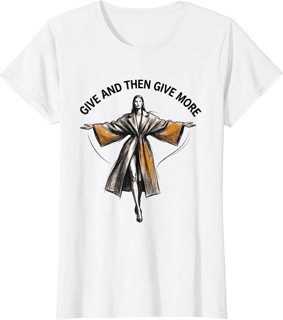 Women's Altruismo House Give and Then Give More Design T-Shirt - White