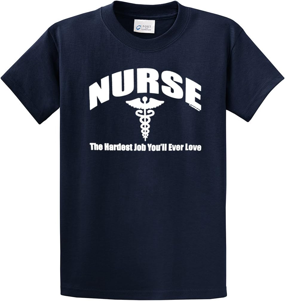 Trenz Shirt Company Nurse T-Shirt Nursing The Hardest Job You Will Ever Love RN LPN CNA Hospital Tee Mens Graphic T-Shirt -