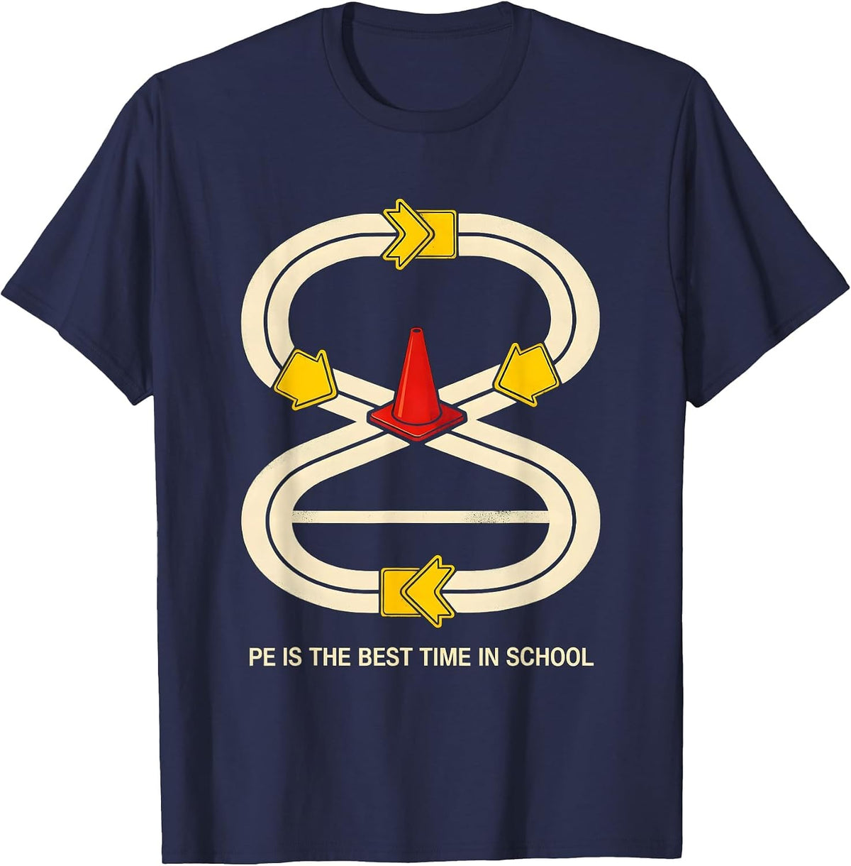 Men's PE Is The Best Time In School Gym Teacher Back To School T-Shirt - Navy Blue