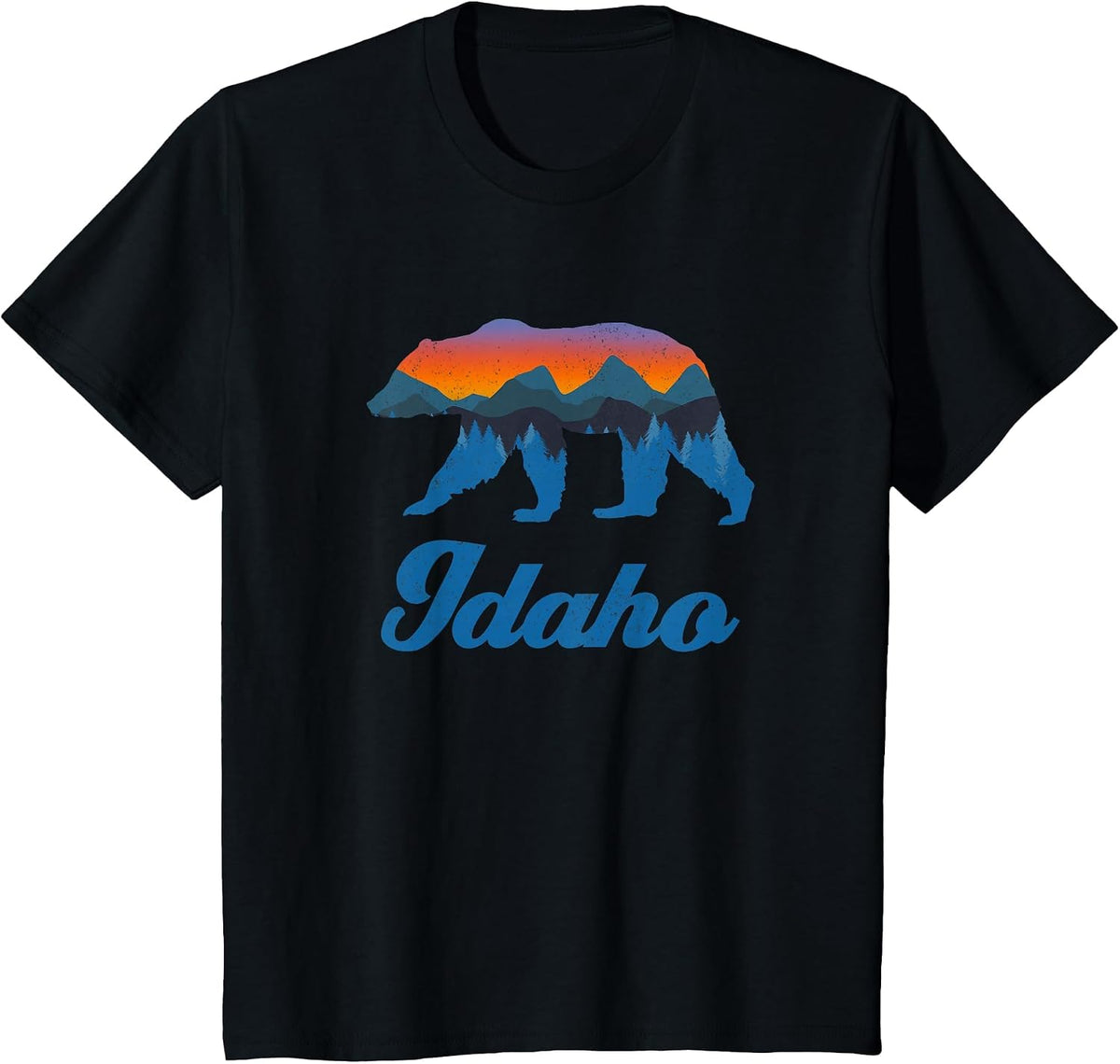 Vintage Idaho Power Bear Forest Grizzly Proud Outdoor Scenic T-Shirt - Black