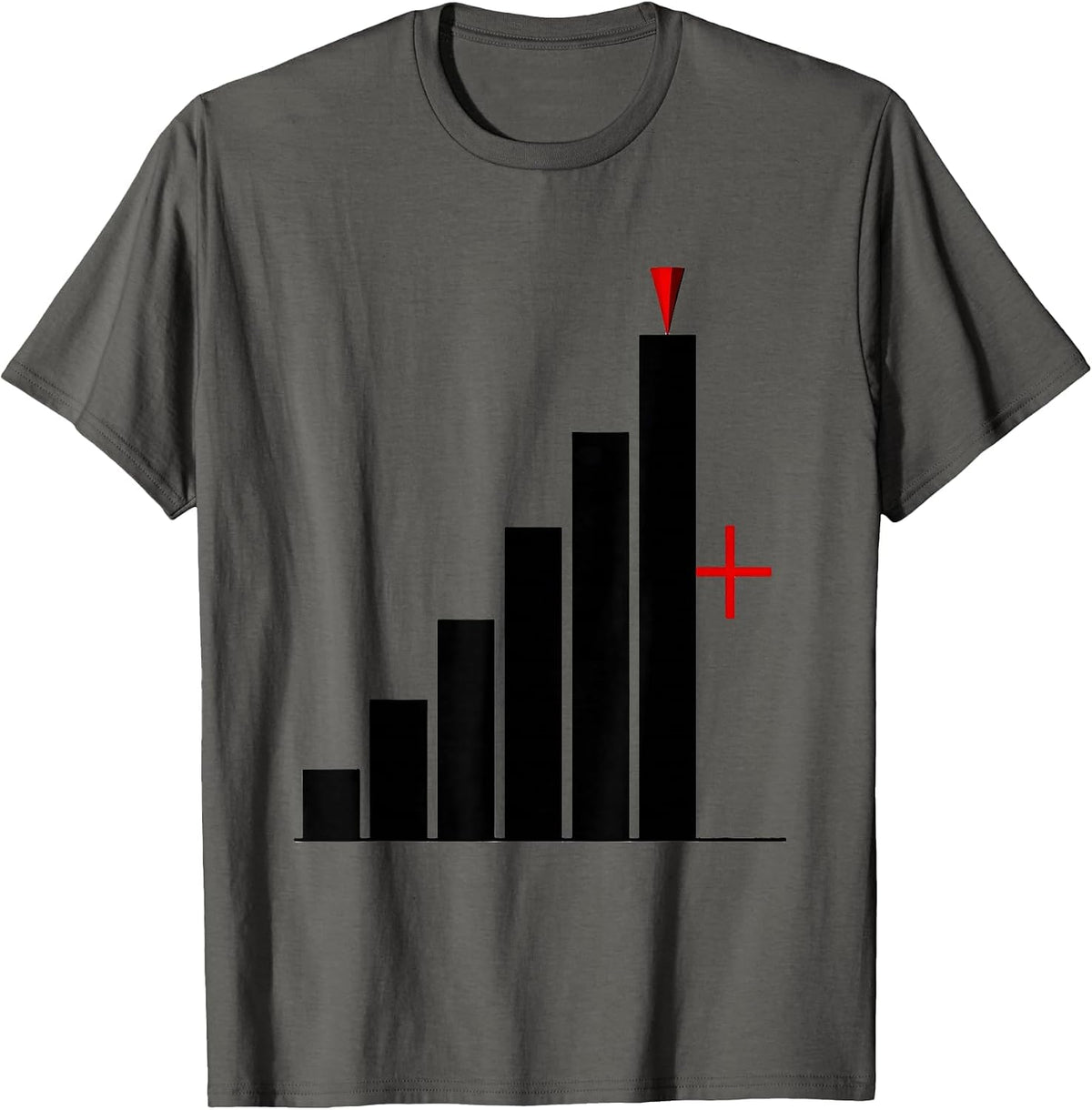 Men's Bar Graph Storm Chaser Tornado Meteorology Humor T-Shirt - Asphalt Grey