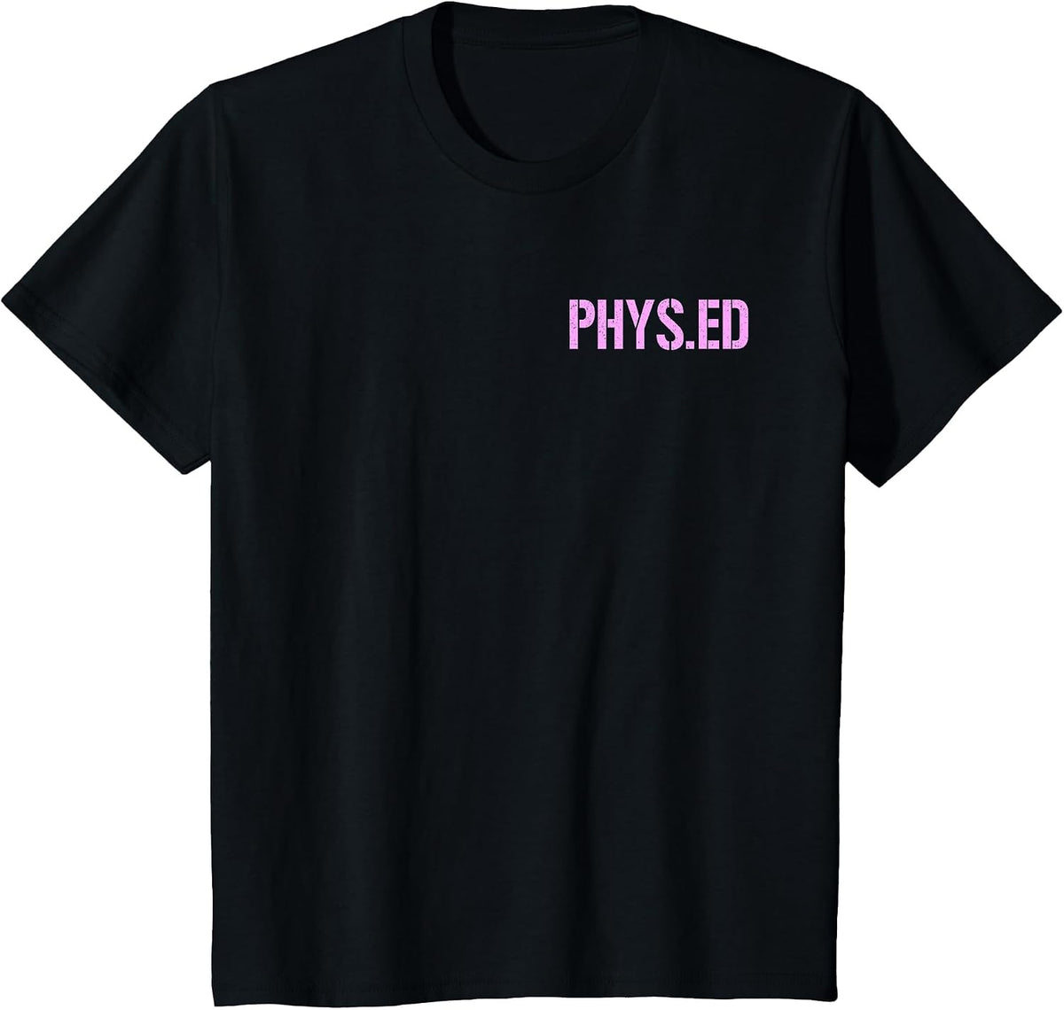 PHYS.ED Physical Education Fitness Exercise P.E. T-Shirt - Black