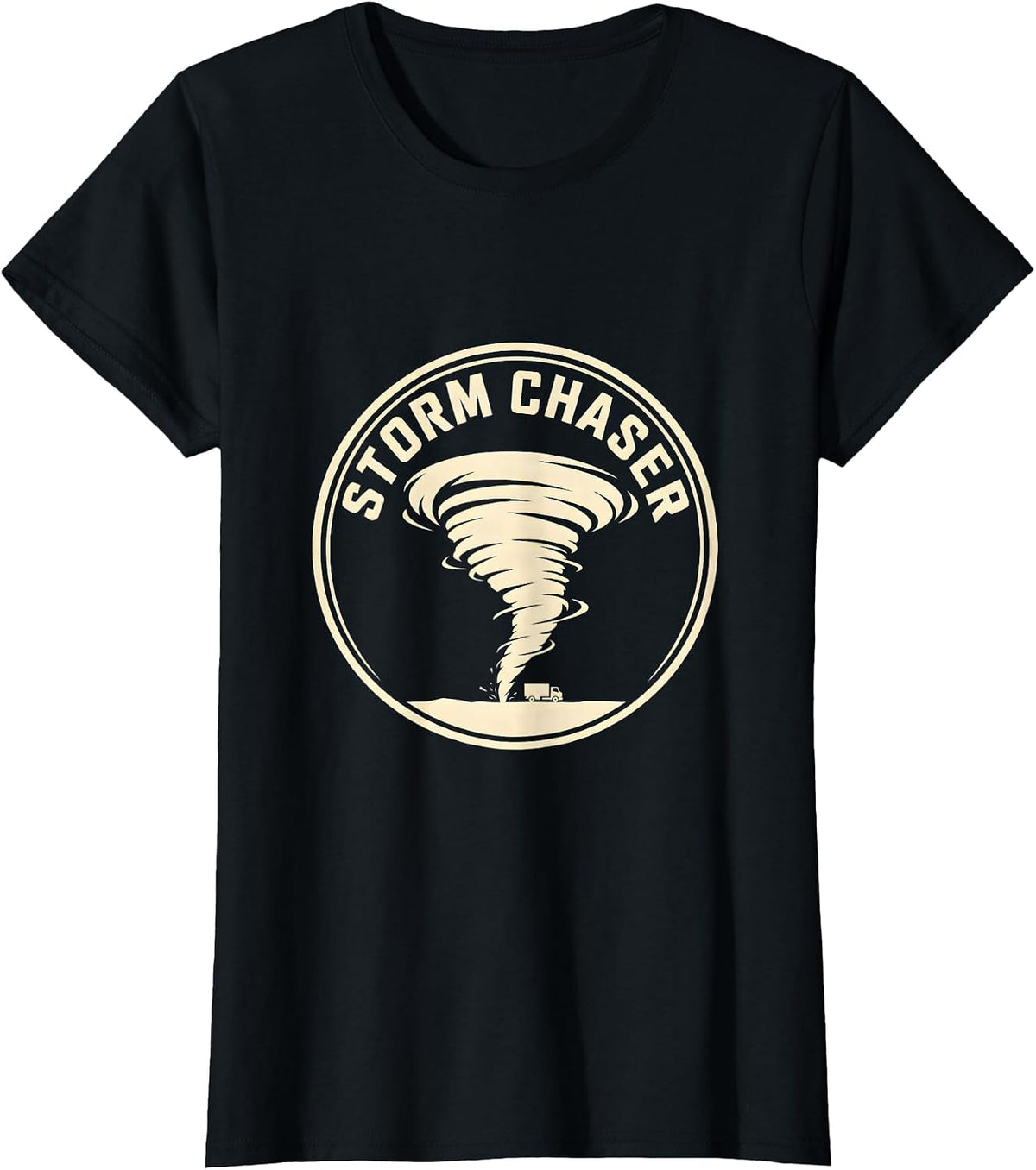 Women's Storm Chaser Meteorologist Weather Enthusiast Tornado Chaser T-Shirt - Black