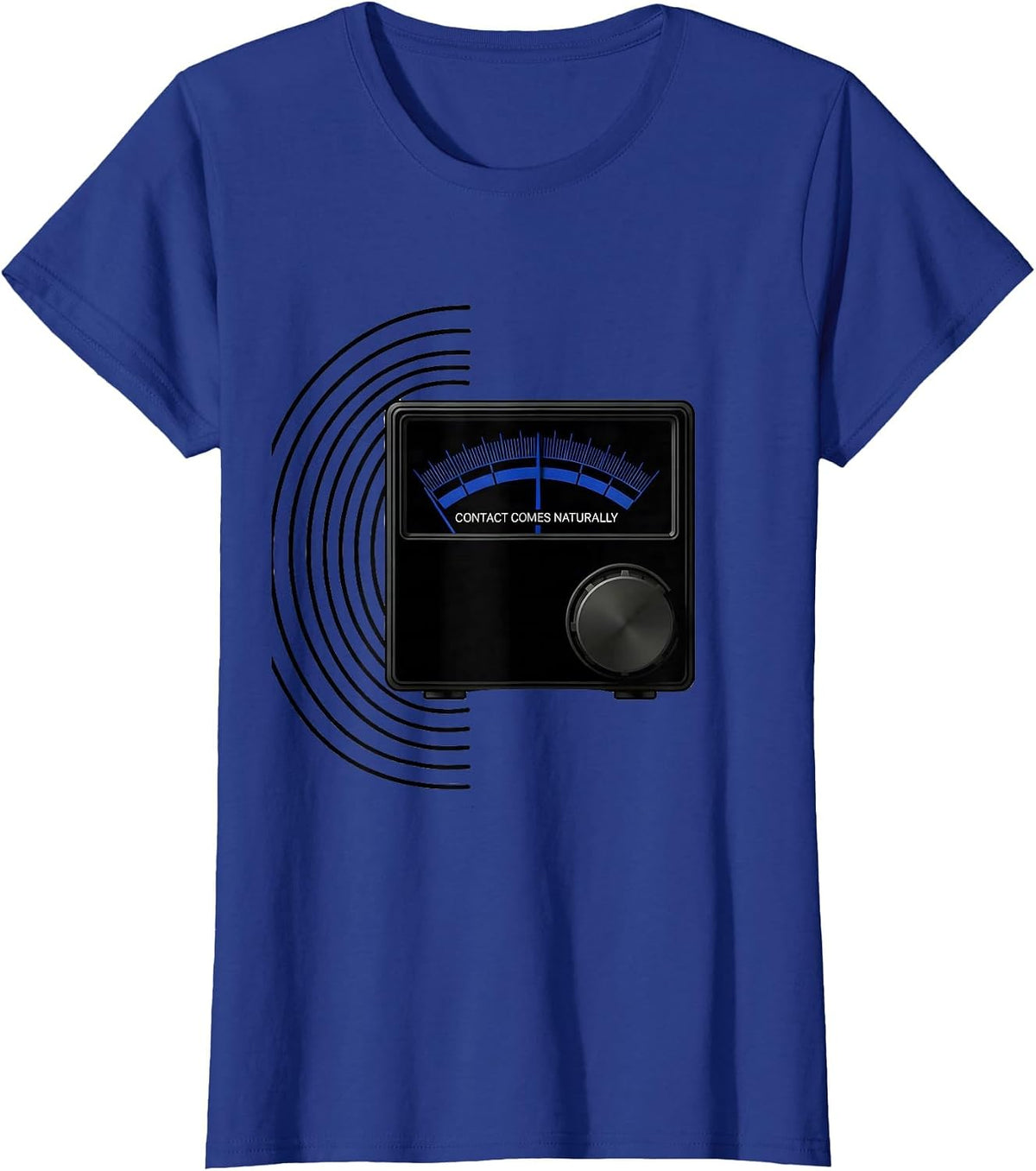 Women's Contact Comes Naturally Swiss International Ham Radio T-Shirt - Royal Blue