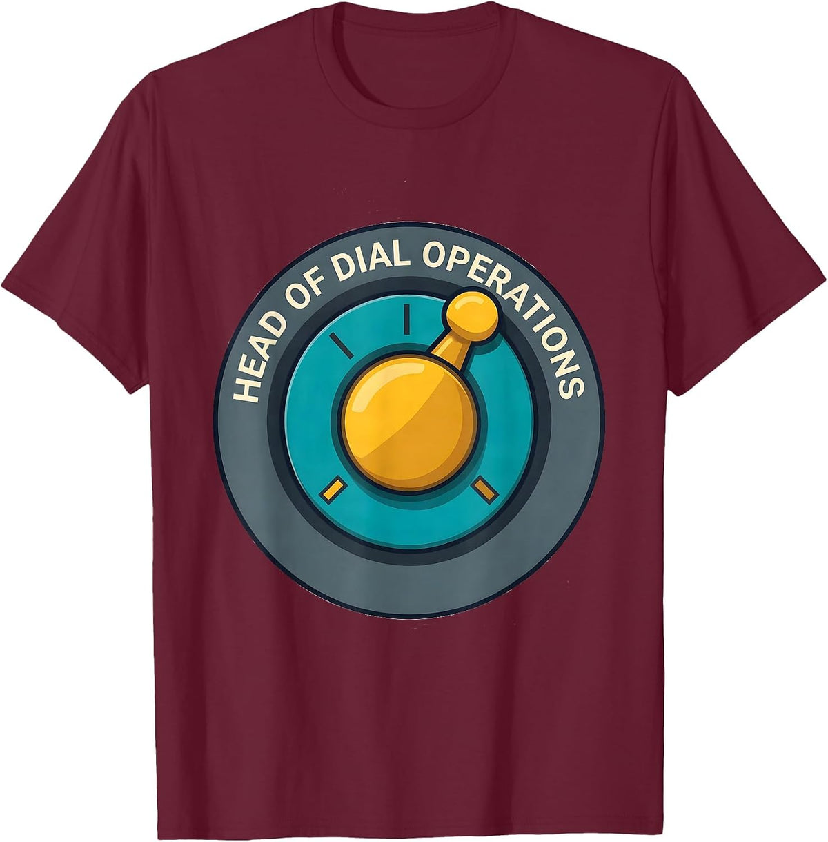 Men's Head Of Dial Operations Funny Ham Radio Operator Humor T-Shirt - Burgundy