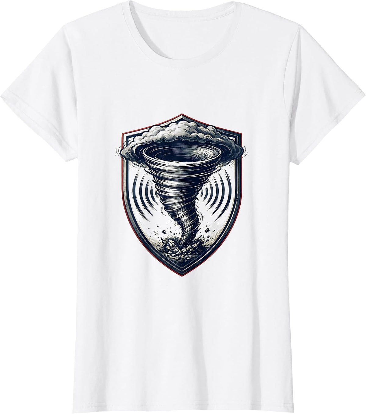 Storm Chaser Tornado Weather Enthusiast Emblem T-Shirt - White