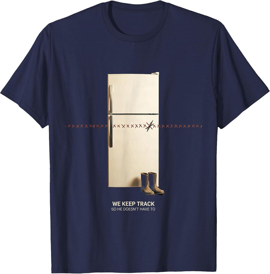 We Keep Track So He Doesn't Have To Funny Firefighter Family T-Shirt - Navy Blue
