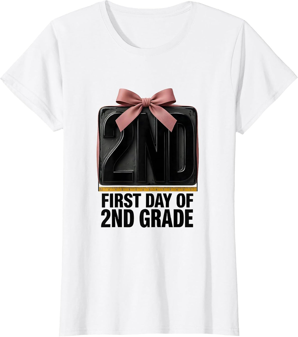 Women's First Day Of 2nd Grade Coquette Bow Back To School Girl T-Shirt - White