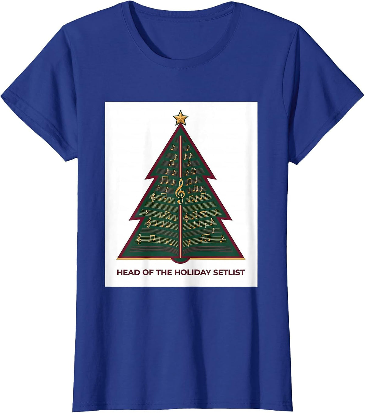 Women's Head Of The Holiday Setlist Festive Music Teacher Christmas T-Shirt - Royal Blue