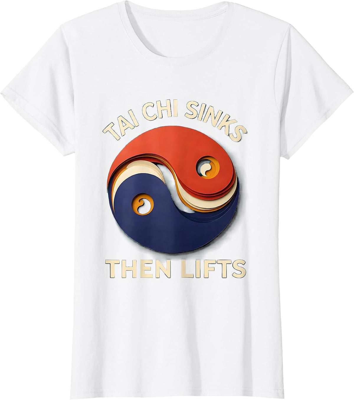 Women's Tai Chi Sinks, Then Lifts Yin Yang Martial Arts Philosophy T-Shirt - White