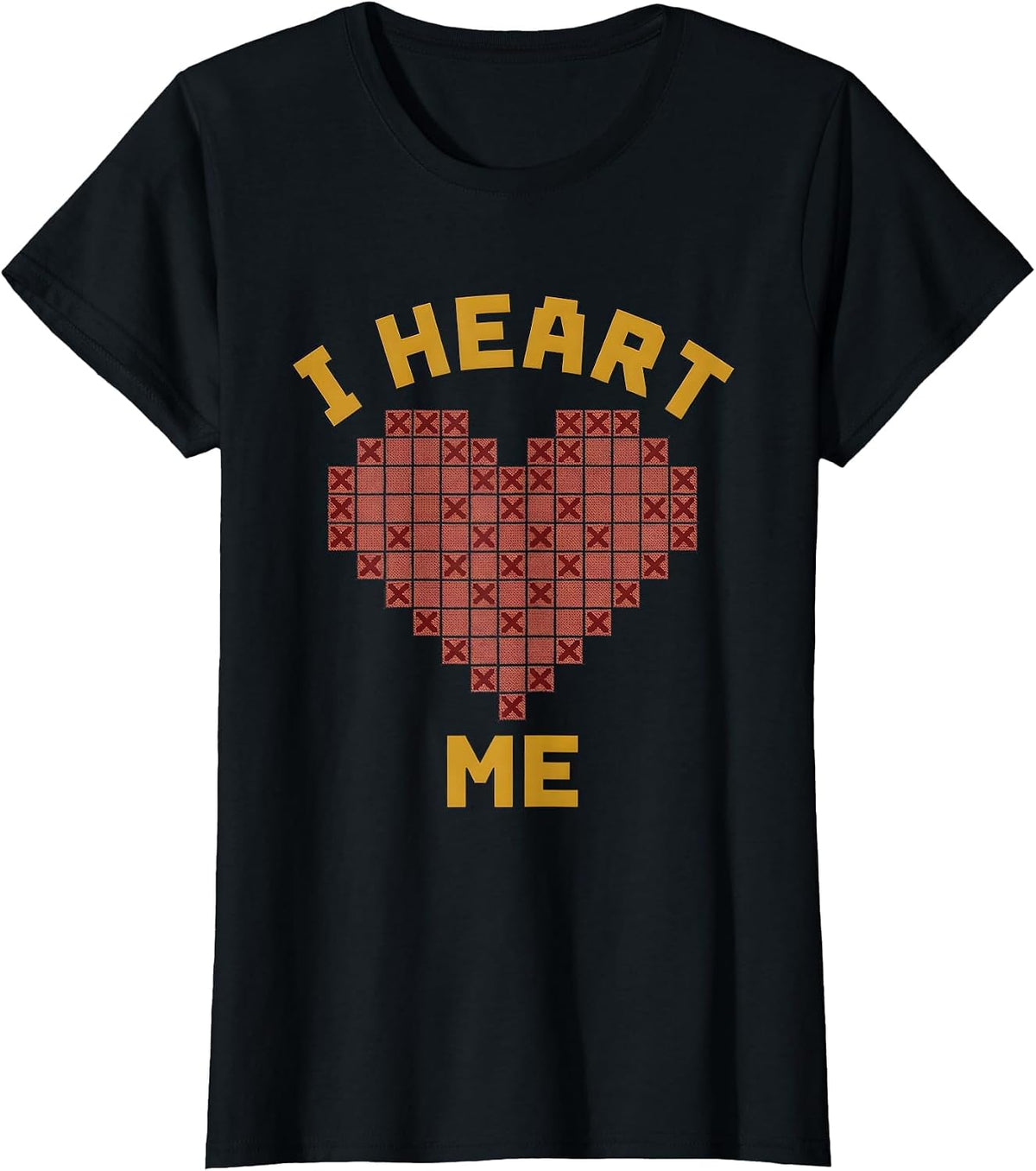 Women's I Heart Me Self-Love Graphic Design T-Shirt - Black