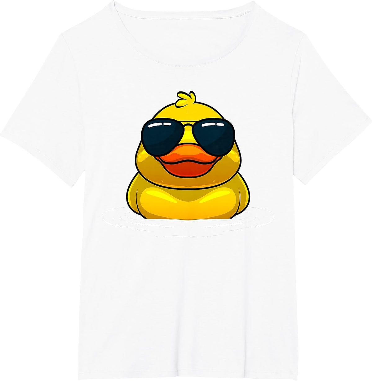 Cool Duck for Men Women Kids Rubber Duck Lovers Sunglasses T-Shirt - White