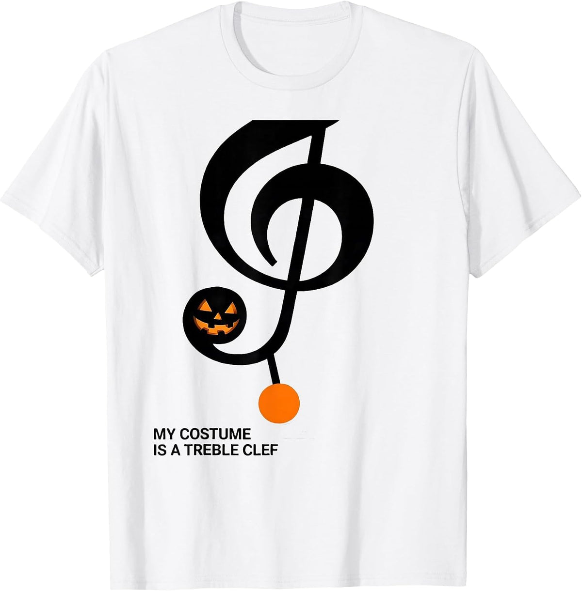 Men's My Costume Is A Treble Clef Funny Music Teacher Halloween T-Shirt - White