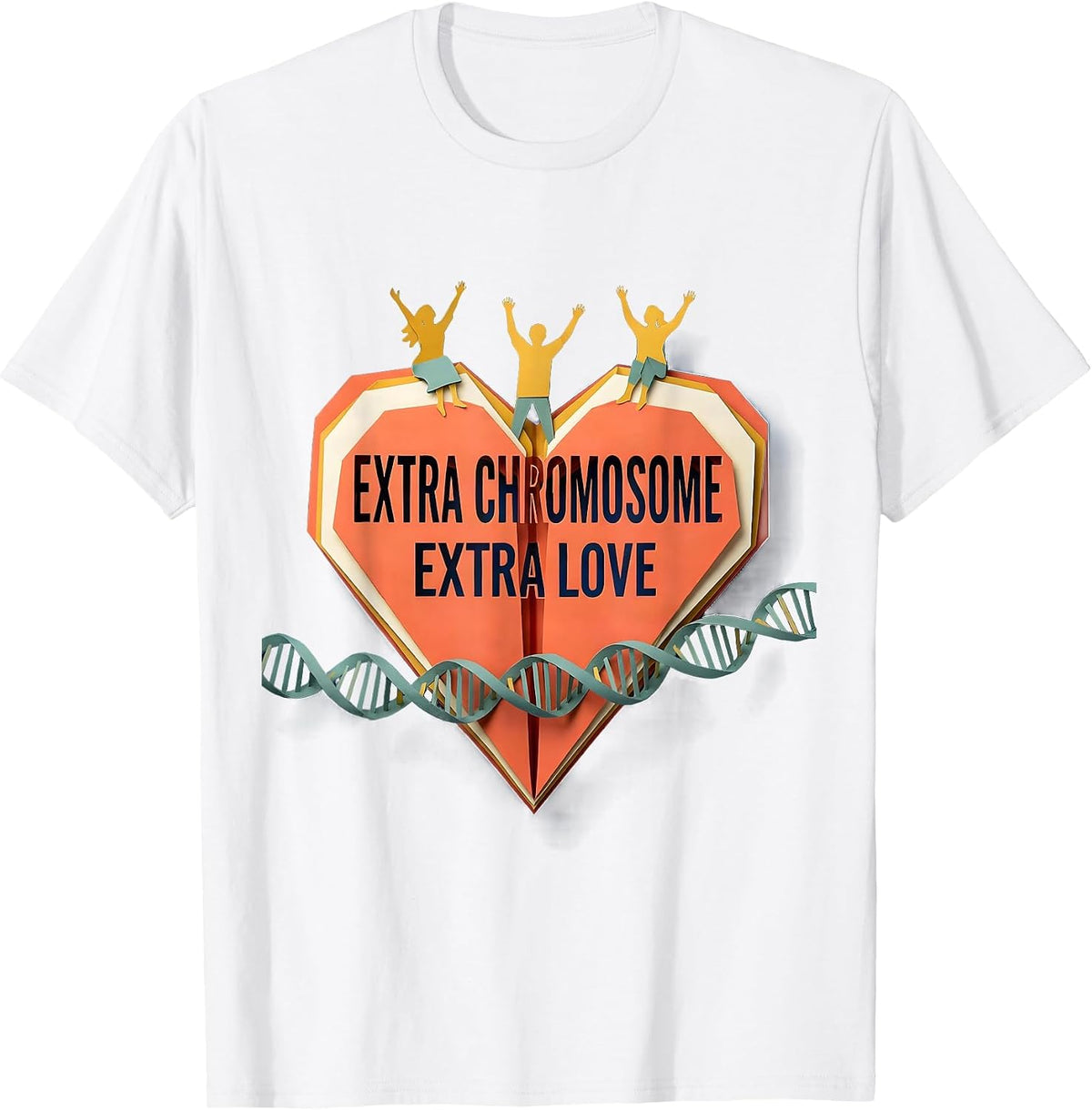 Men's Extra Chromosome Extra Love Down Syndrome Awareness T-Shirt - White