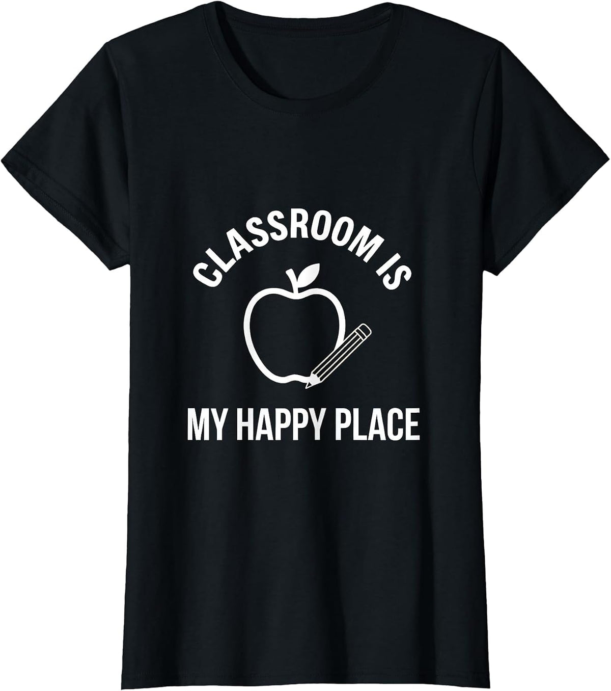 Classroom Is My Happy Place 5th Grade Teacher T-Shirt - Black