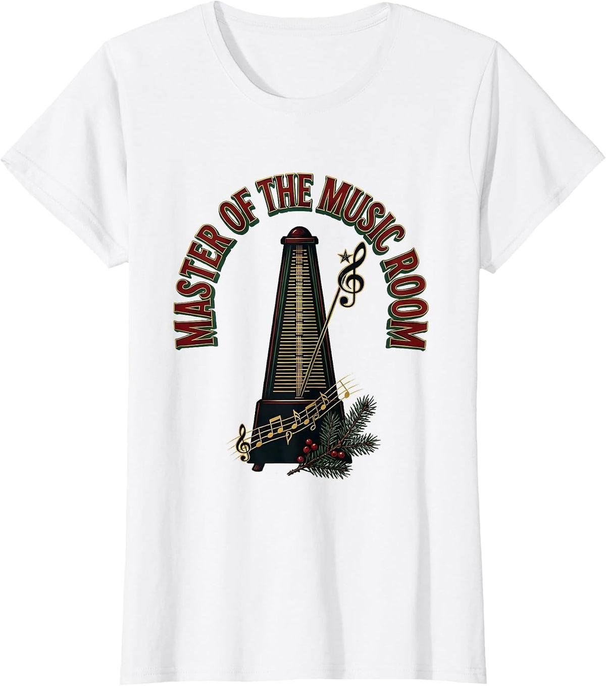 Master Of The Music Room Festive Music Teacher Christmas T-Shirt - White