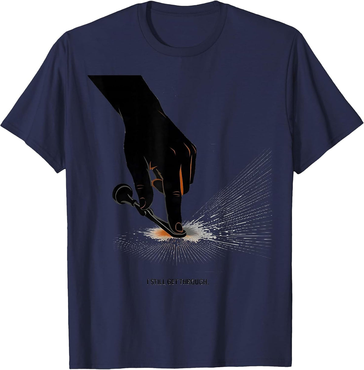 Men's I Still Get Through Funny Ham Radio Operator Hobby Humor T-Shirt - Navy Blue