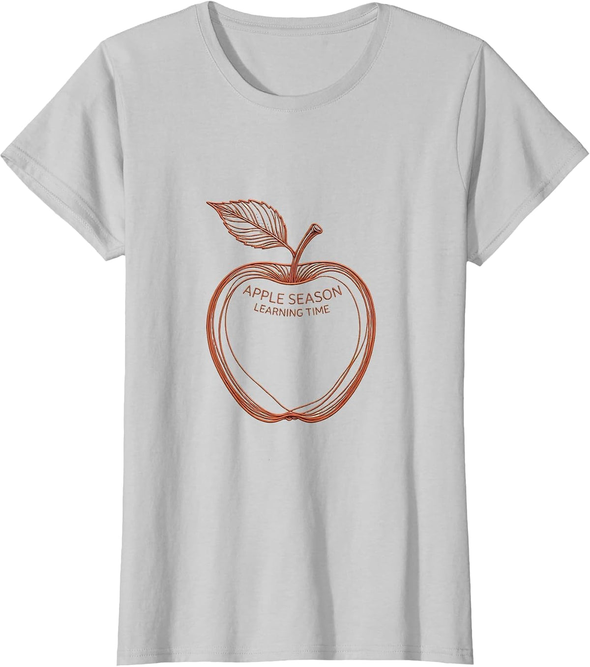 Apple Season Learning Time Fall Teacher Design T-Shirt - Silver Grey