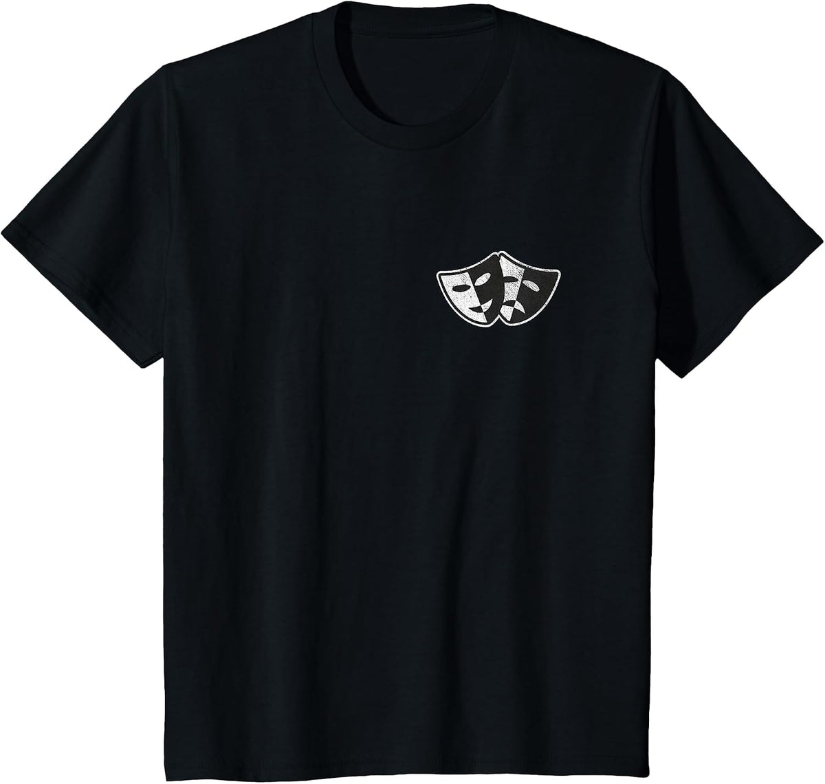 Theatre Masks Drama and Comedy Sad and Laughing T-Shirt - Black