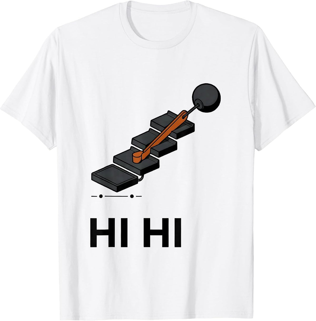 Men's HI HI Exploded View Technical Ham Radio Operator Hobbyist T-Shirt - White