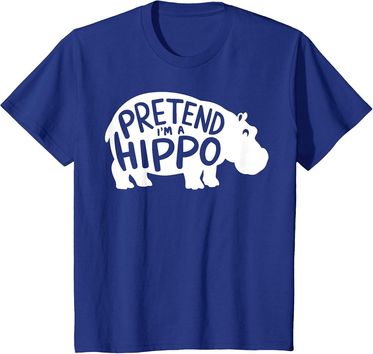 Fun Group Easy Adult Halloween Costumes Pretend I'm A Hippo T-Shirt - Royal Blue