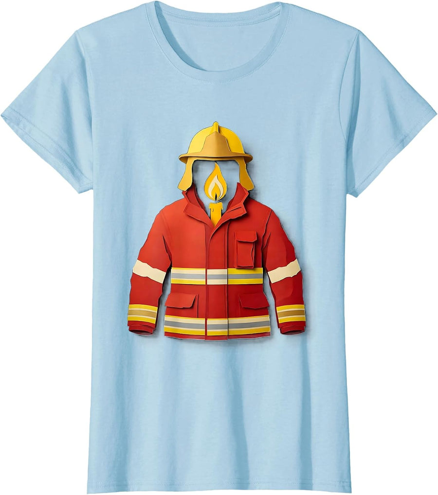 Women's Firefighter Turnout Coat Kids Birthday Toddler Boy Future T-Shirt - Baby Blue