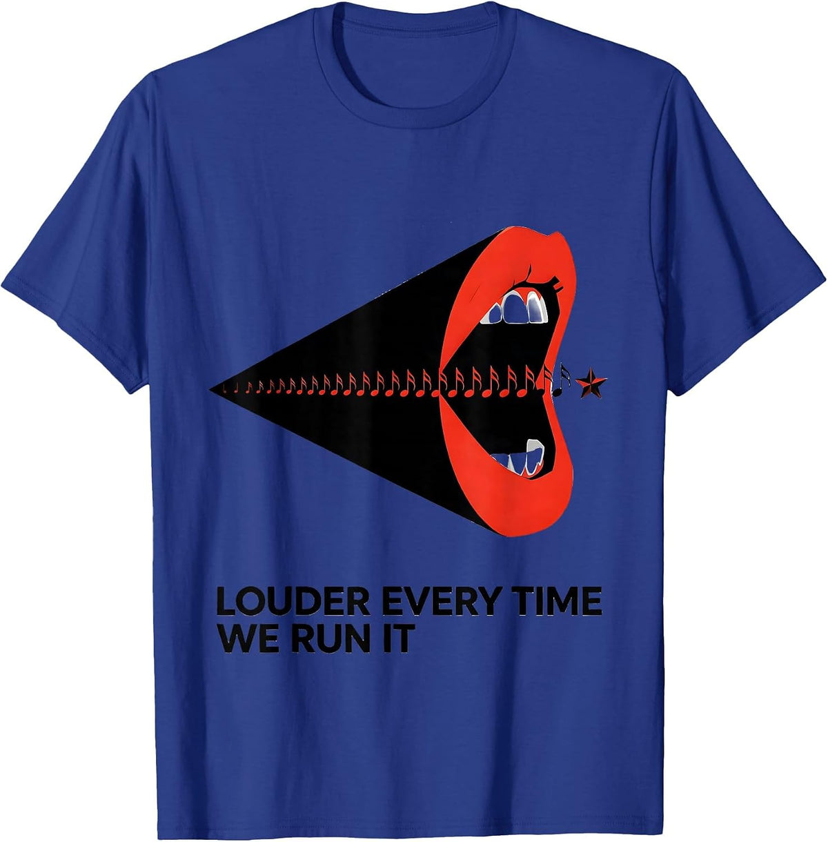 Louder Every Time We Run It Geometric Music Teacher T-Shirt - Royal Blue