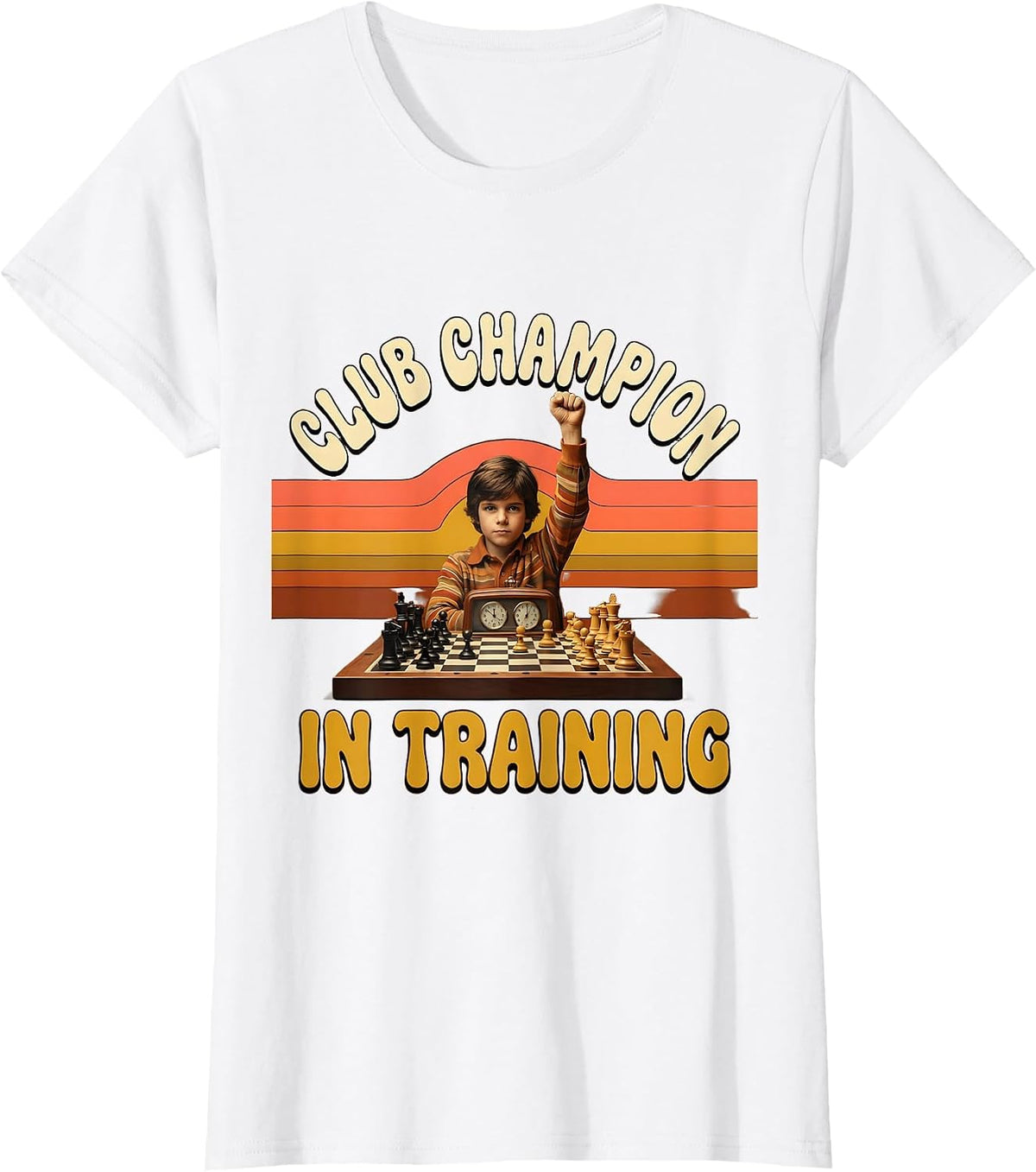 Club Champion In Training Chess Design T-Shirt - White
