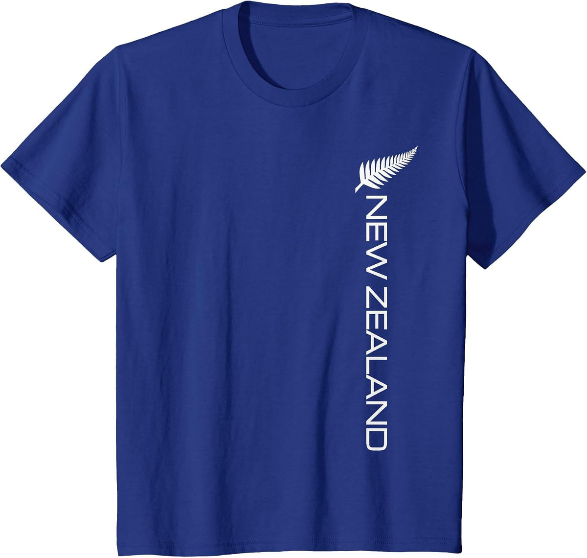 NEW Zealand Fern Flag Athletic Sports Vertical Style TEE T-Shirt - Royal Blue