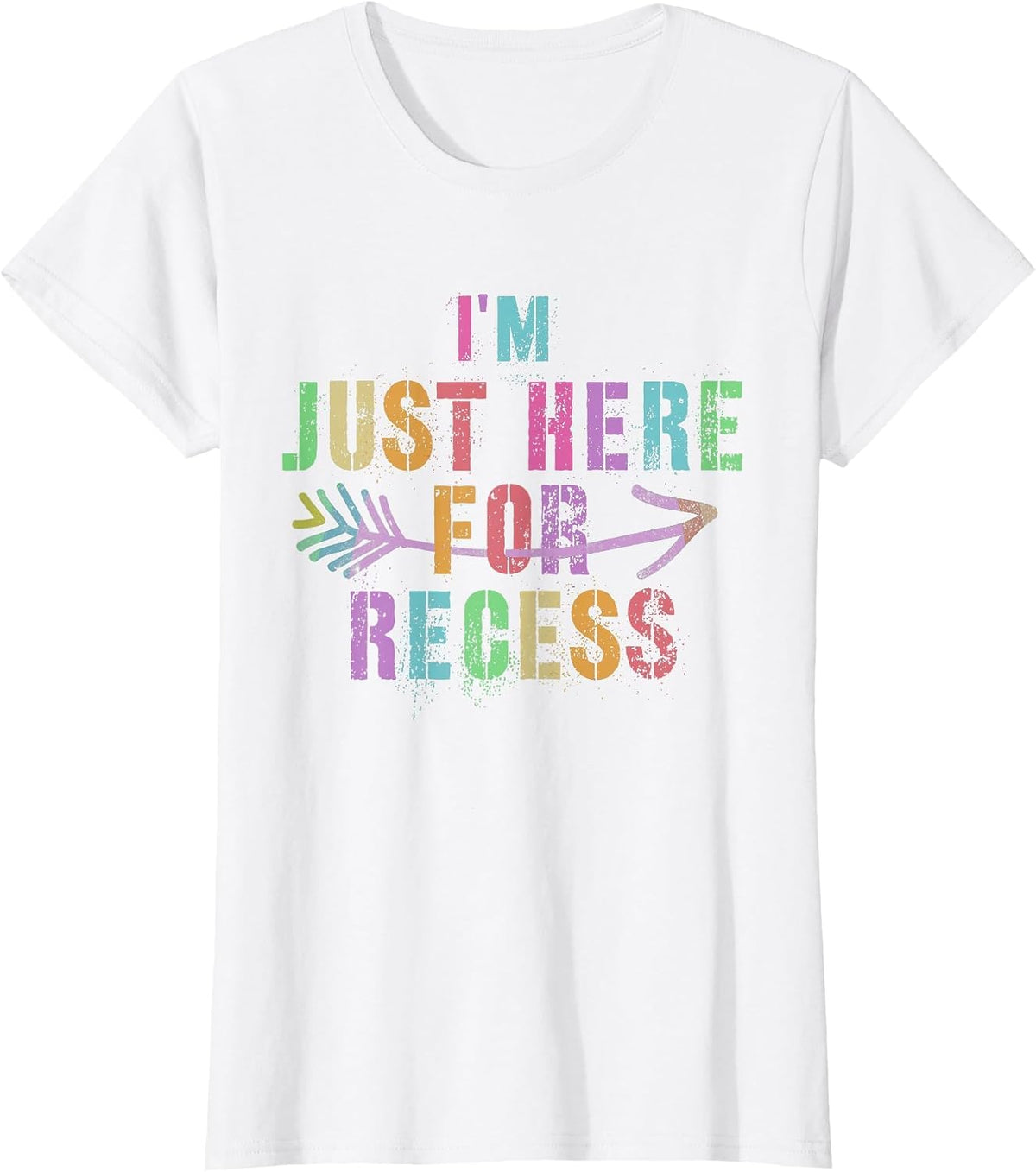 I'm JUST HERE for Recess Cafeteria Sarcasm Funny Lunch Lady T-Shirt - White