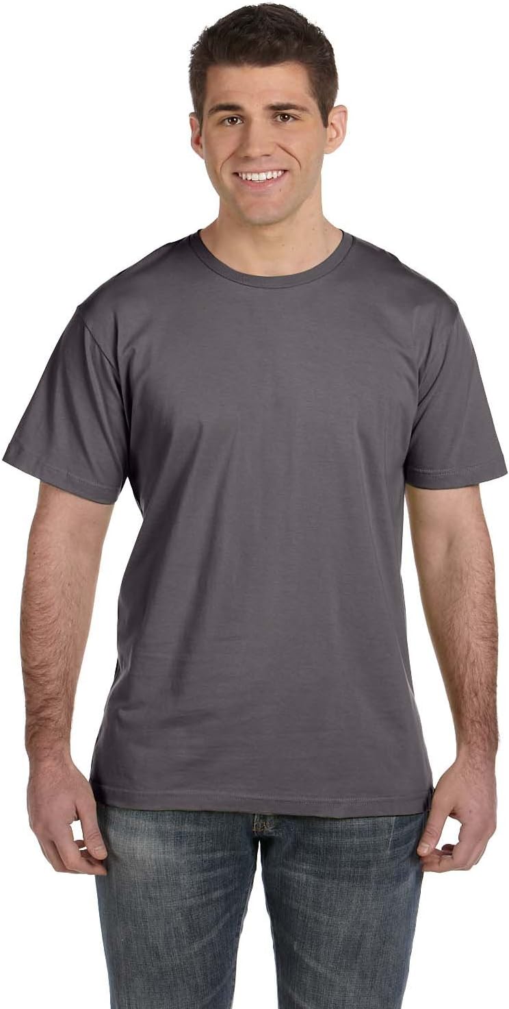 LAT Adult Unisex Crew Neck Short Sleeve Soft Cotton T-Shirt - Charcoal