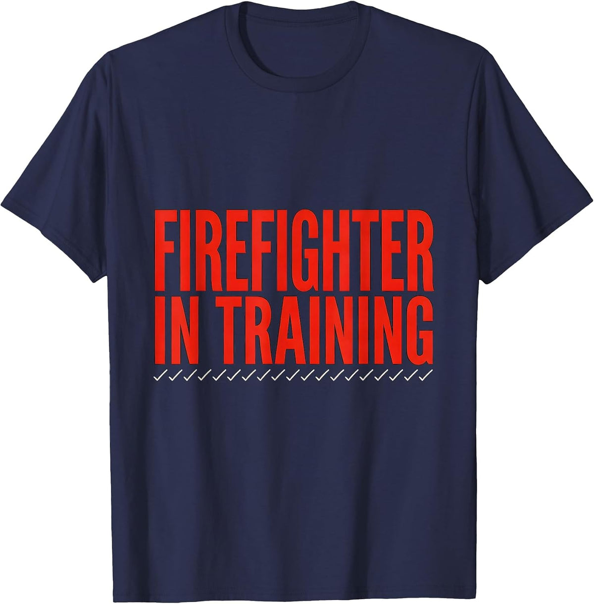 Men's FIREFIGHTER IN TRAINING Bold Fire Department Costume T-Shirt - Navy Blue