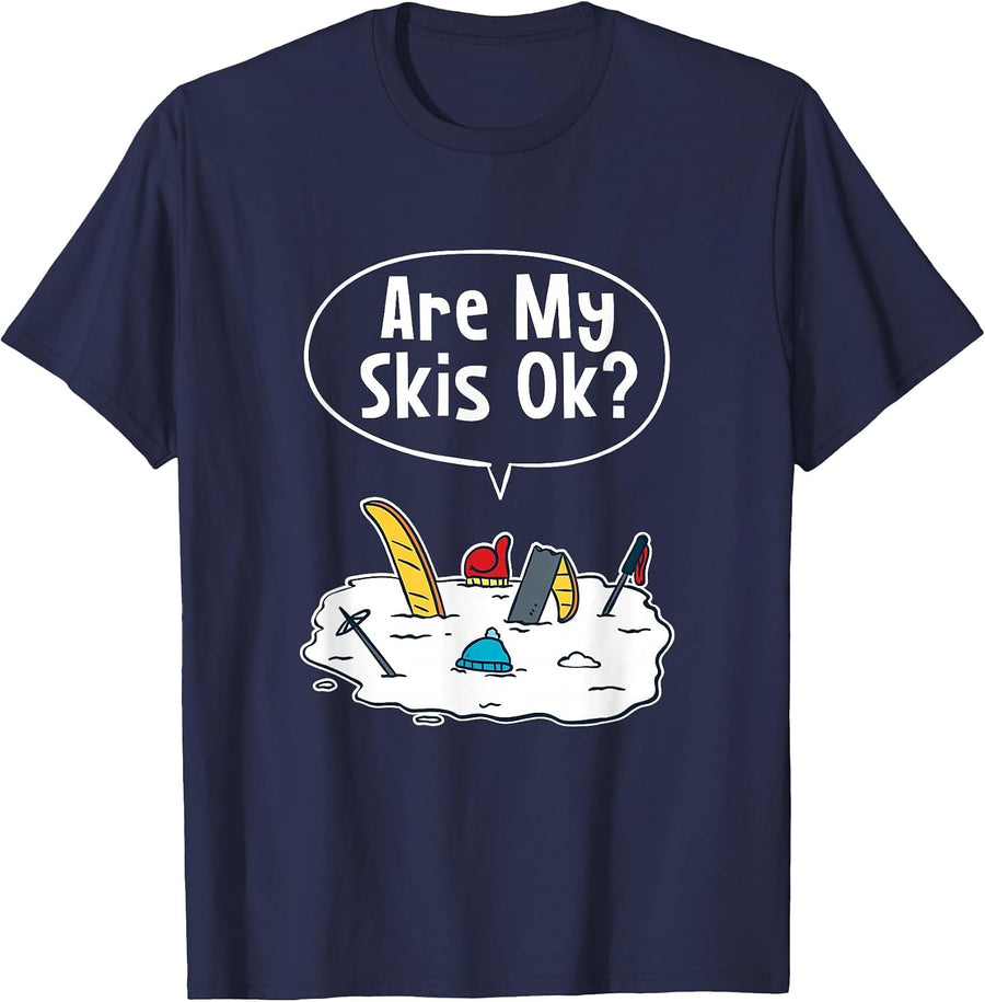 are My Skis Ok T-Shirt - Navy Blue
