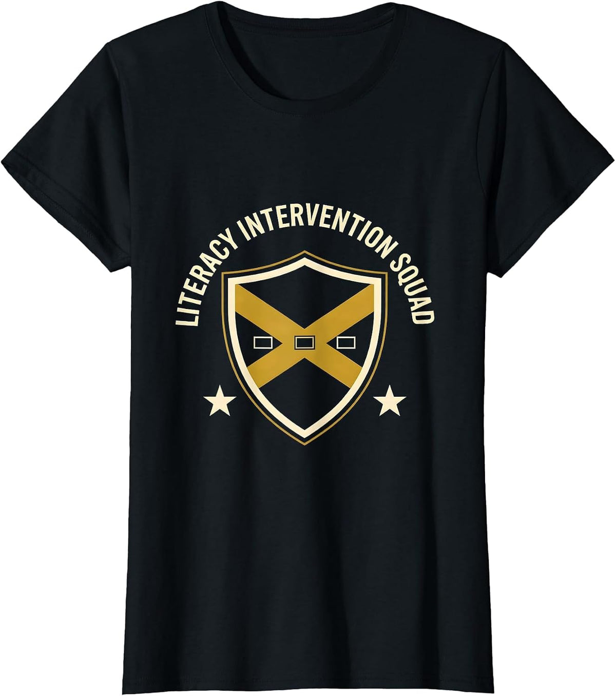 Women's Literacy Intervention Squad Reading Teacher Phonics Squad T-Shirt - Black