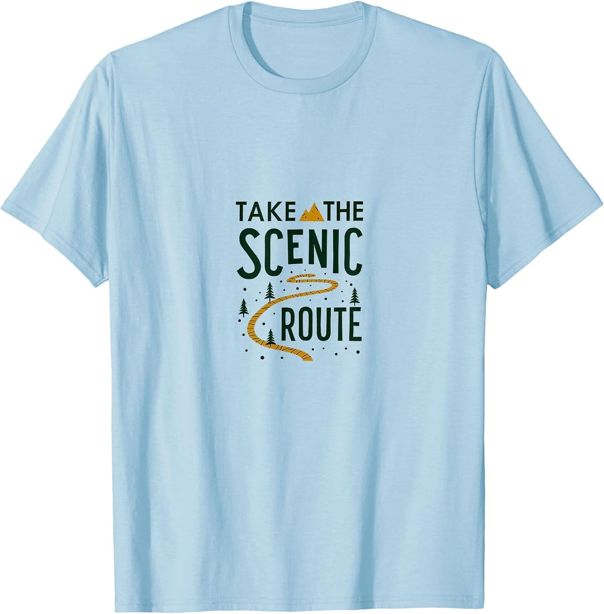 Take the Scenic Route Hiking Gear Retirement Gifts for Men Adventure Design T-Shirt - Baby Blue