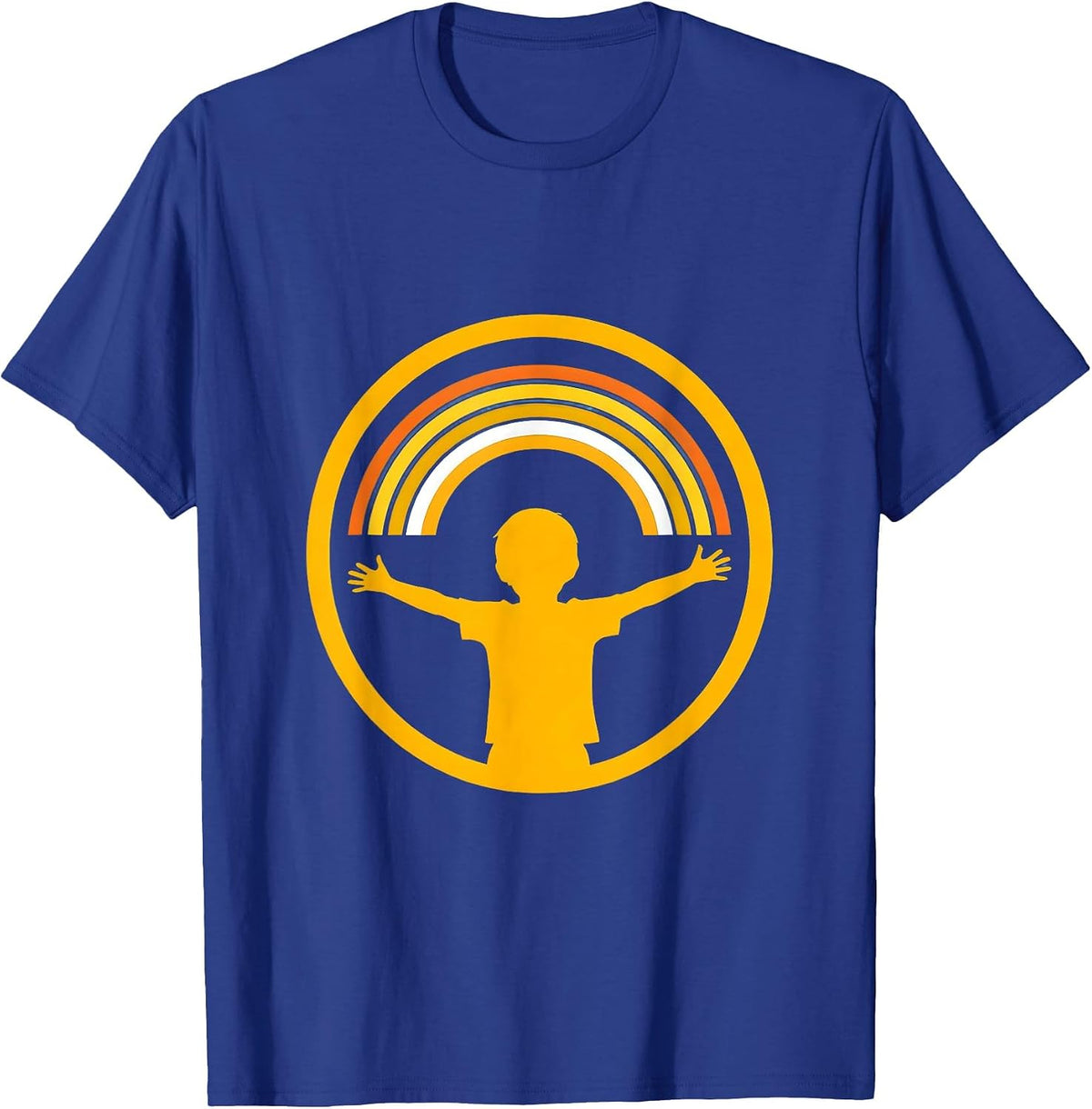 Down Syndrome Awareness Rainbow Child Illustration T-Shirt - Royal Blue