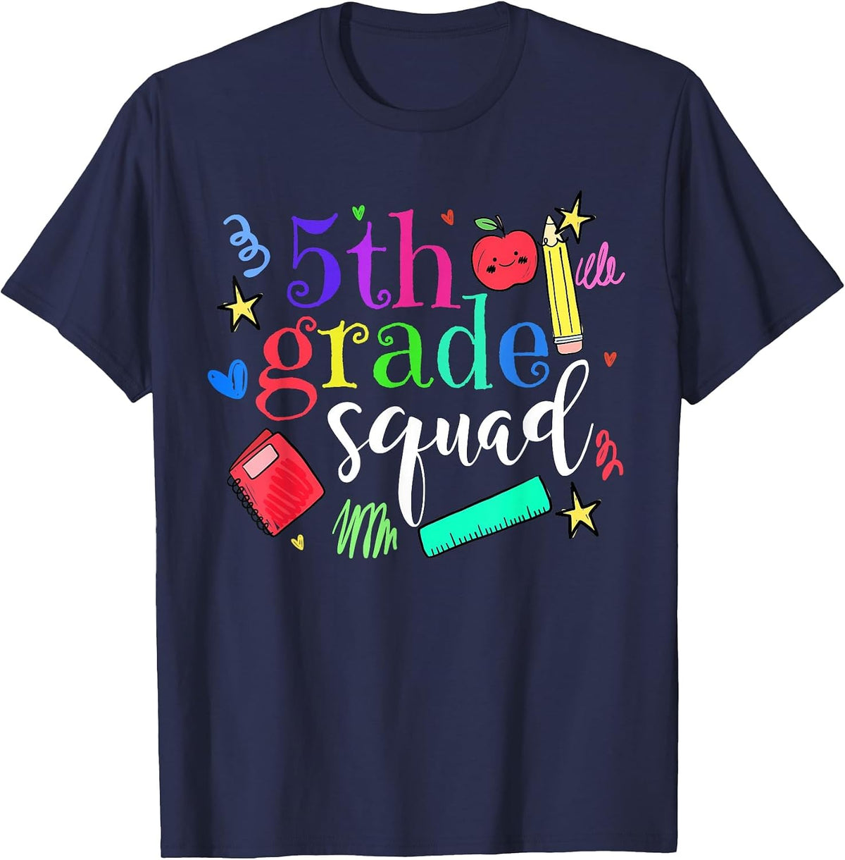 5th Grade Squad Back to School Team Fifth Grade Funny T-Shirt - Navy Blue