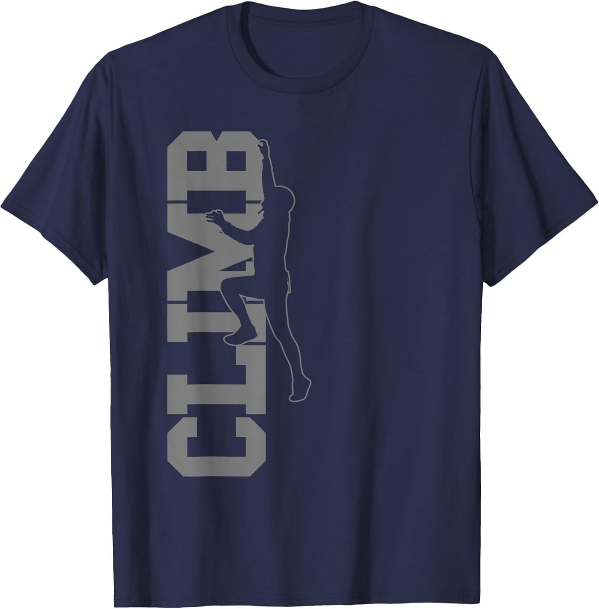 Climbing Rock Climber Bouldering Climb T-Shirt - Navy Blue