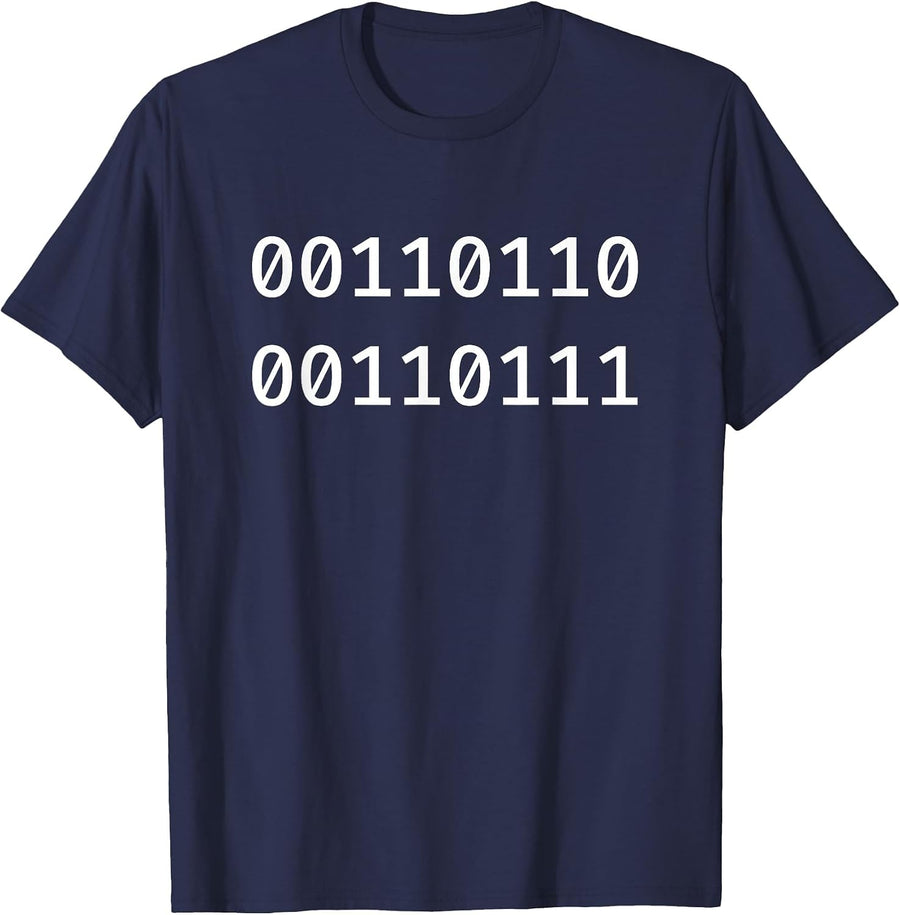 67 Programmer Meme Binary Code Funny Six Seven Programmer T-Shirt - Navy Blue