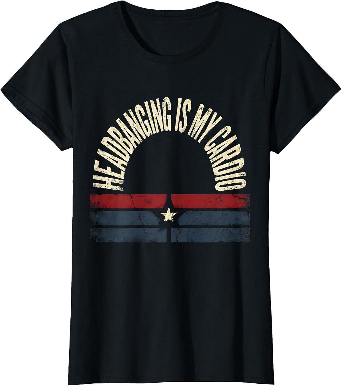 Headbanging Is My Cardio Rock Music Design T-Shirt - Black
