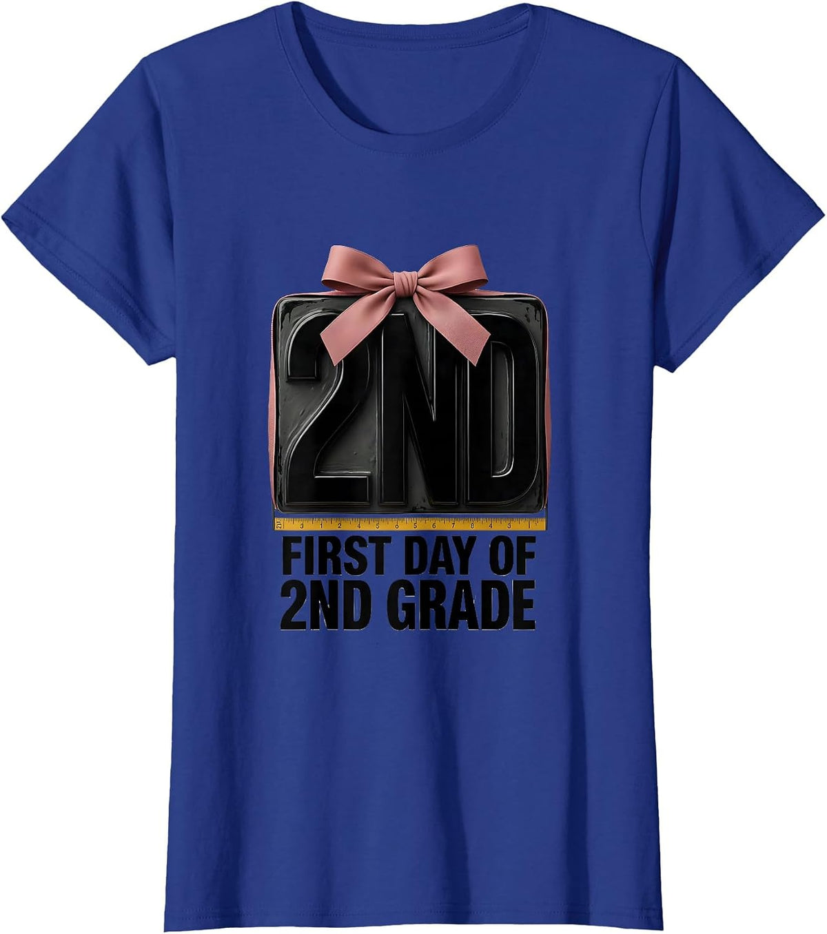 Women's First Day Of 2nd Grade Coquette Bow Back To School Girl T-Shirt - Royal Blue
