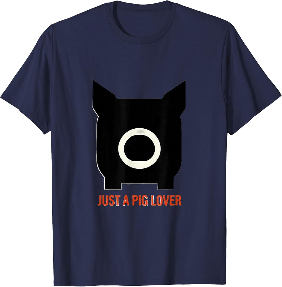 Just A Pig Lover Funny Pig Lover Farm Animal Humor T-Shirt - Navy Blue