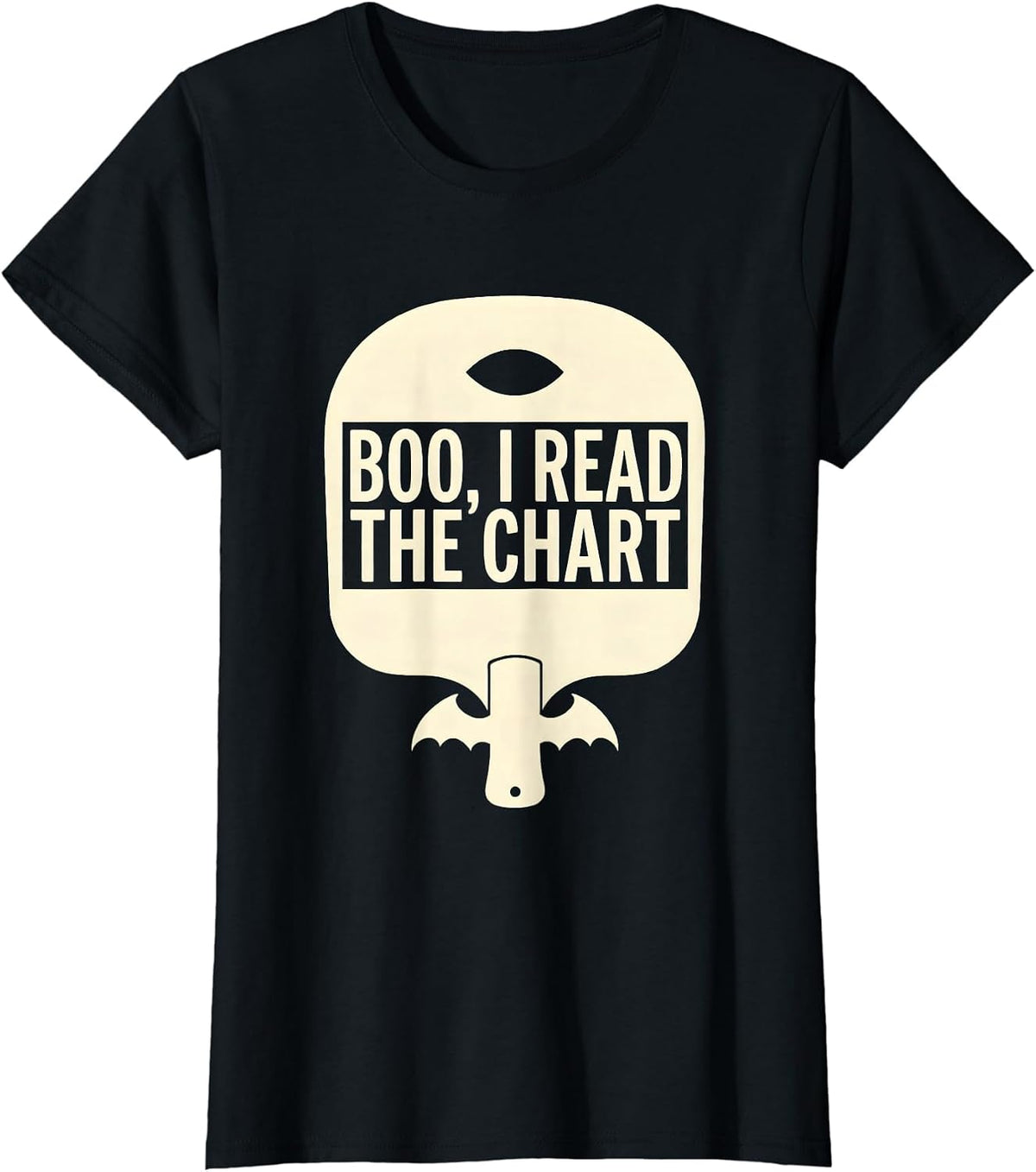 Women's Boo I Read The Chart Funny Optometrist Halloween Eye Doctor T-Shirt - Black