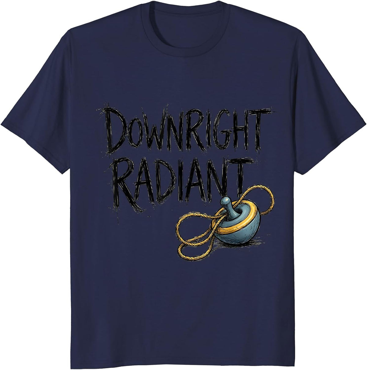 Downright Radiant Hand-Sketched Down Syndrome Awareness T-Shirt - Navy Blue