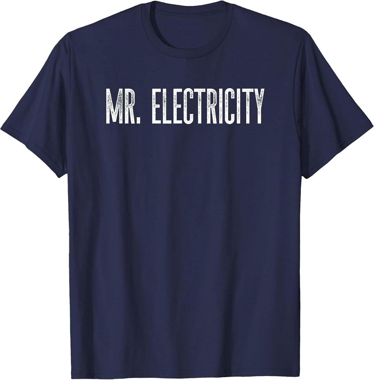 Funny Mr. Electricity Fun Mens Novelty T-Shirt - Navy Blue