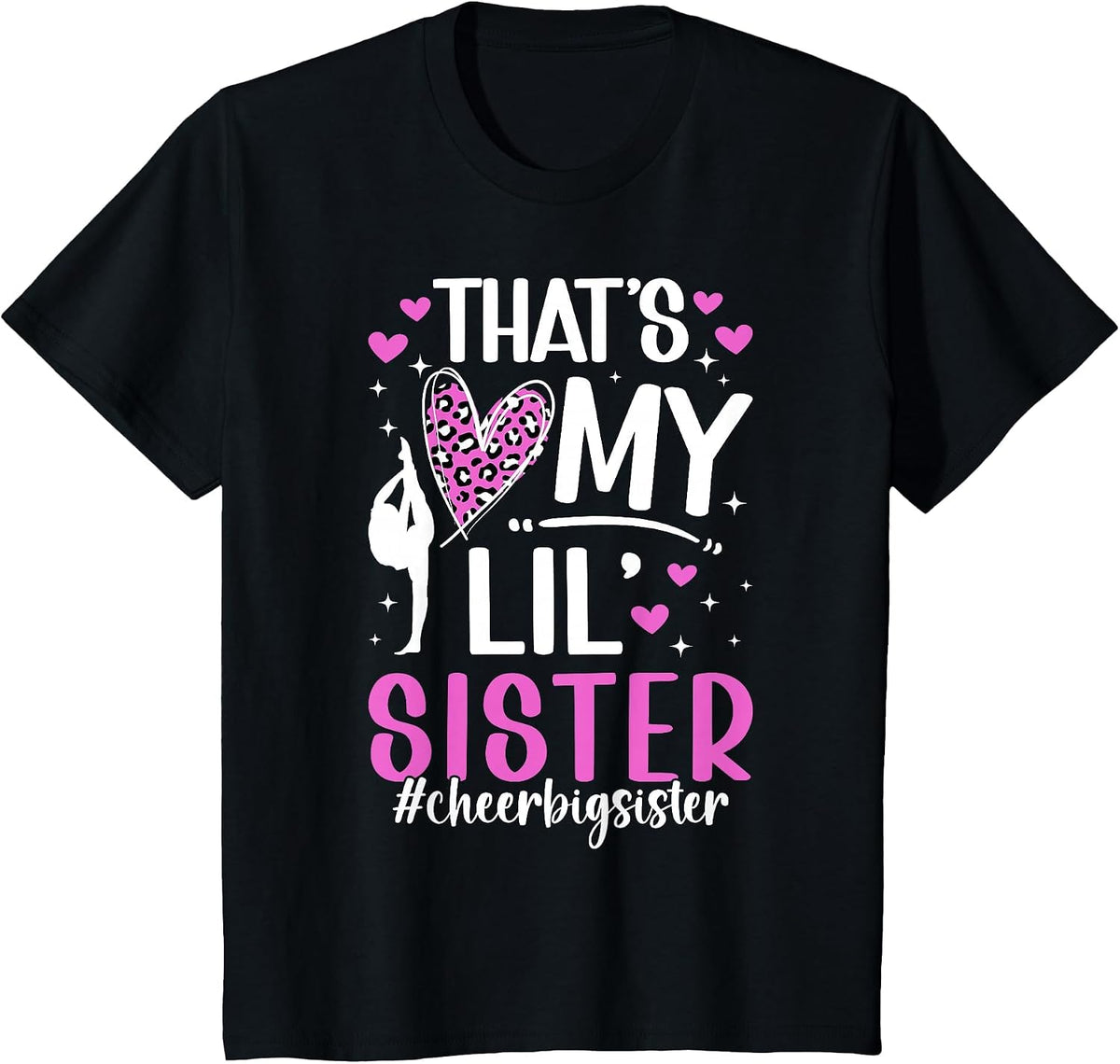 Cheer Big Sister Proud Cheerleader Big Sister T-Shirt - Black